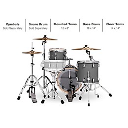 PDP by DW Concept Maple 3-Piece Bop Shell Pack Satin Pewter