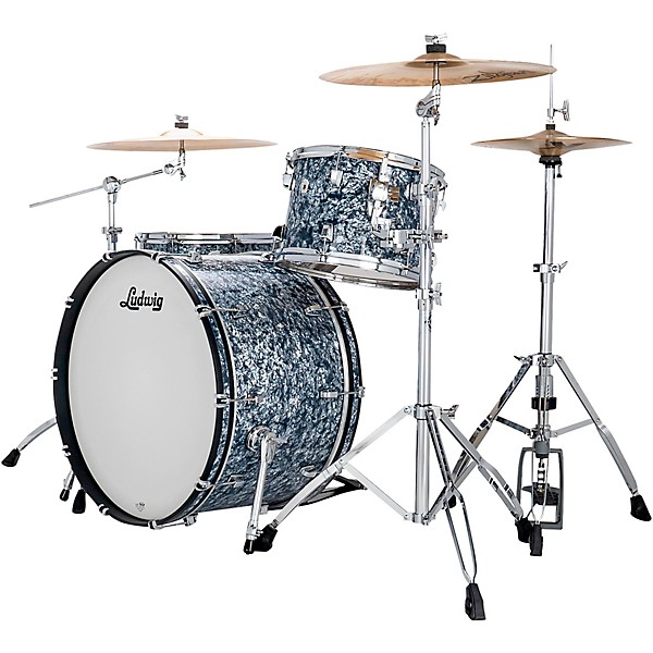 Ludwig NeuSonic 3-Piece Pro Beat Shell Pack With 24" Bass Drum Satin Blue Pearl
