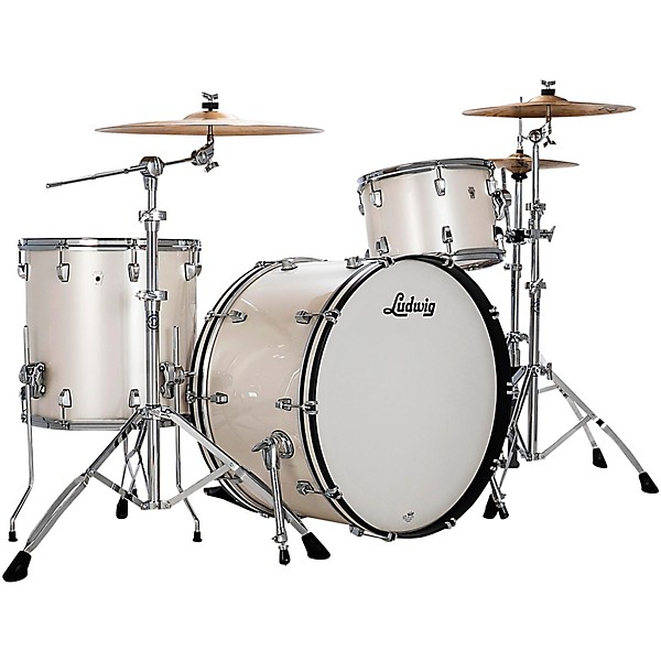 Ludwig NeuSonic 3-Piece Pro Beat Shell Pack With 24" Bass Drum Silver Silk