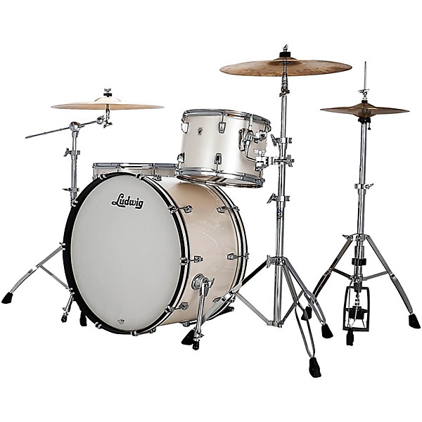 Ludwig NeuSonic 3-Piece Pro Beat Shell Pack With 24" Bass Drum Silver Silk