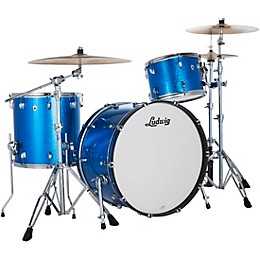 Ludwig NeuSonic 3-Piece Pro Beat Shell Pack With 24" Bass Drum Blue Super Sparkle