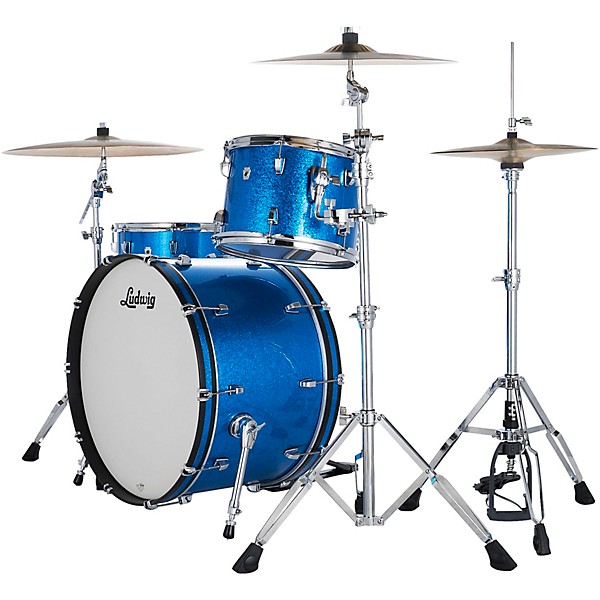 Ludwig NeuSonic 3-Piece Pro Beat Shell Pack With 24" Bass Drum Blue Super Sparkle