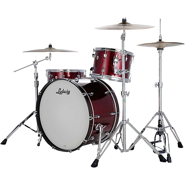 Ludwig NeuSonic 3-Piece Pro Beat Shell Pack With 24" Bass Drum Merlot Super Sparkle