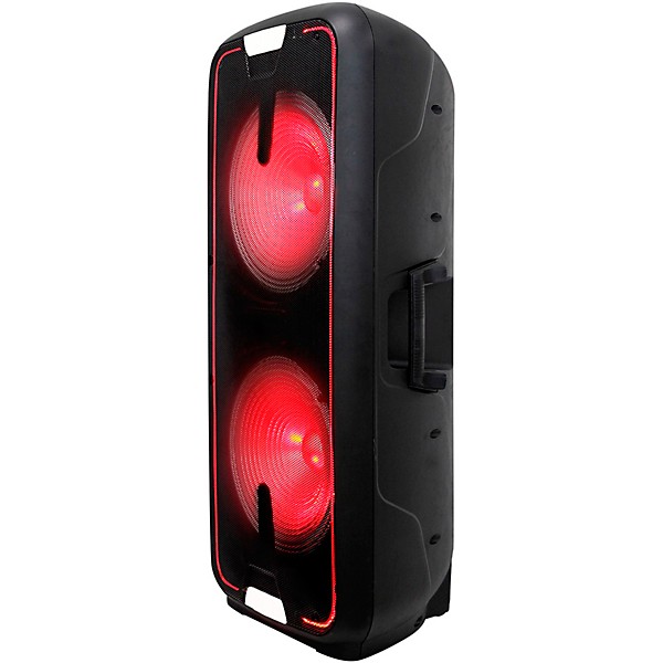 Gemini GSX-L2515BTB Dual 15" Dynamic Woofer Rechargeable Speaker With LED Lights & Bluetooth