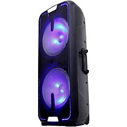 Gemini GSX-L2515BTB Dual 15" Dynamic Woofer Rechargeable Speaker With LED Lights & Bluetooth