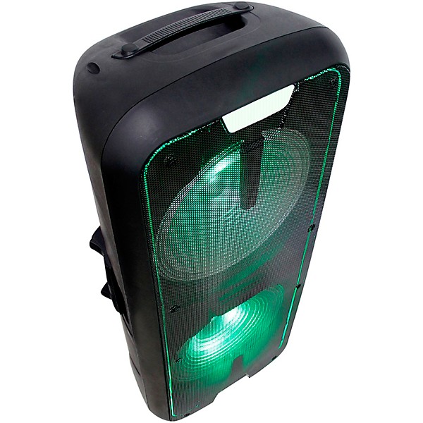 Gemini GSX-L2515BTB Dual 15" Dynamic Woofer Rechargeable Speaker With LED Lights & Bluetooth