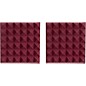 Gator GFW-ACPNL1212P-2PK Pair of 2 Inch - Thick Acoustic Foam Pyramid Panels 12x12 Burgundy thumbnail