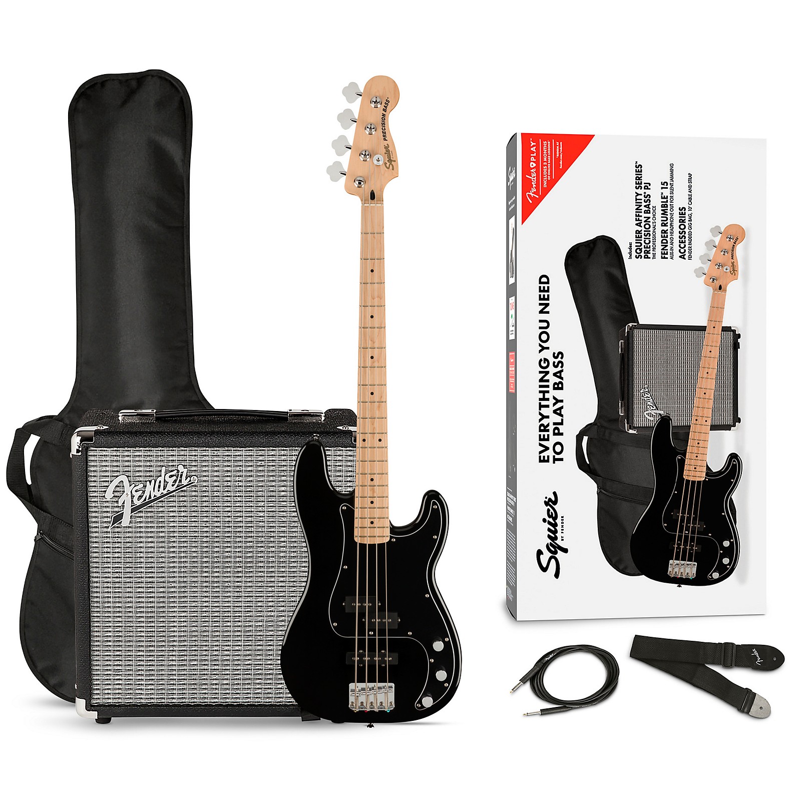 Squier Affinity PJ Bass Pack MN BLK « Bass Guitar Set