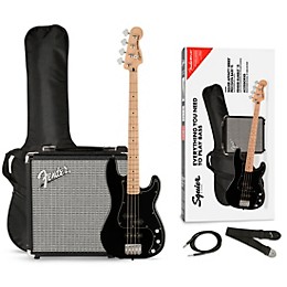 Squier Affinity Series PJ Bass Maple Fingerboard Pack With Fender Rumble 15G Amp Black