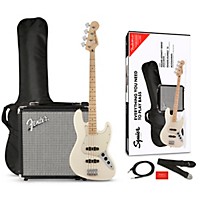 Squier Affinity Jazz Bass Limited-Edition Pack With Fender Rumble 15W Bass Combo Amp Olympic White