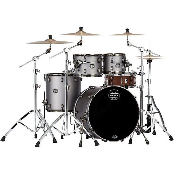 Mapex Saturn Evolution Rock Birch 4-Piece Shell Pack With 22" Bass Drum Gun Metal Grey