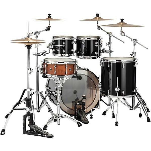 Mapex Saturn Evolution Rock Birch 4-Piece Shell Pack With 22" Bass Drum Piano Black