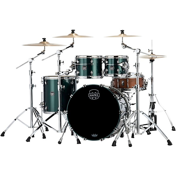 Mapex Saturn Evolution Rock Birch 4-Piece Shell Pack With 22" Bass Drum Brunswick Green