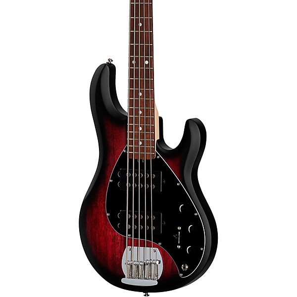 Sterling by Music Man StingRay Ray5HH Limited-Edition 5-String Bass Guitar Ruby Red Burst Satin