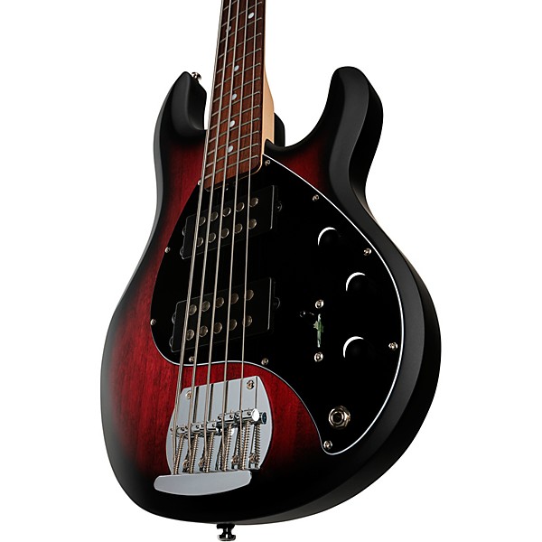 Sterling by Music Man StingRay Ray5HH Limited-Edition 5-String Bass Guitar Ruby Red Burst Satin