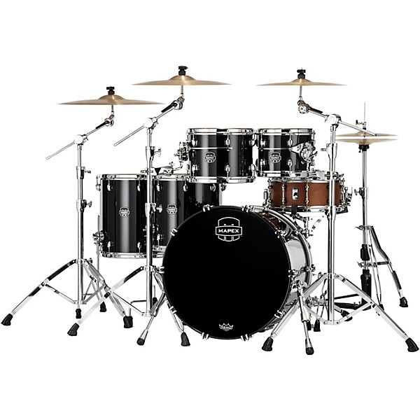 Mapex Saturn Evolution Fusion Maple 4-Piece Shell Pack With 20" Bass Drum Piano Black