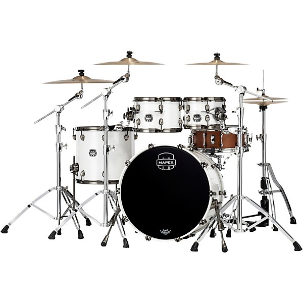 Mapex Saturn Evolution Classic Birch 4-Piece Shell Pack With 22" Bass Drum Polar White