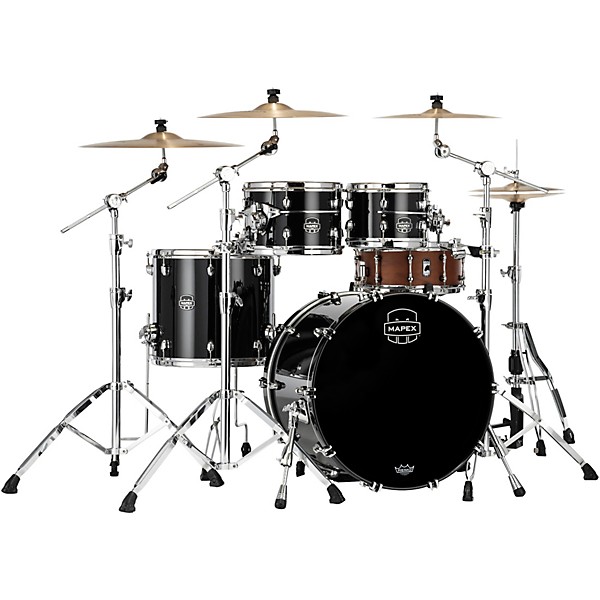 Mapex Saturn Evolution Classic Birch 4-Piece Shell Pack With 22" Bass Drum Piano Black