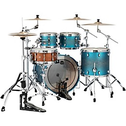 Mapex Saturn Evolution Classic Birch 4-Piece Shell Pack With 22" Bass Drum Exotic Azure Burst