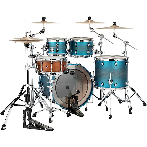 Mapex Saturn Evolution Classic Birch 4-Piece Shell Pack With 22" Bass Drum Exotic Azure Burst