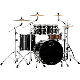 Mapex Saturn Evolution Rock Maple 4-Piece Shell Pack With 22" Bass Drum Piano Black