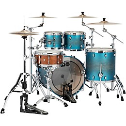 Mapex Saturn Evolution Rock Maple 4-Piece Shell Pack With 22" Bass Drum Exotic Azure Burst