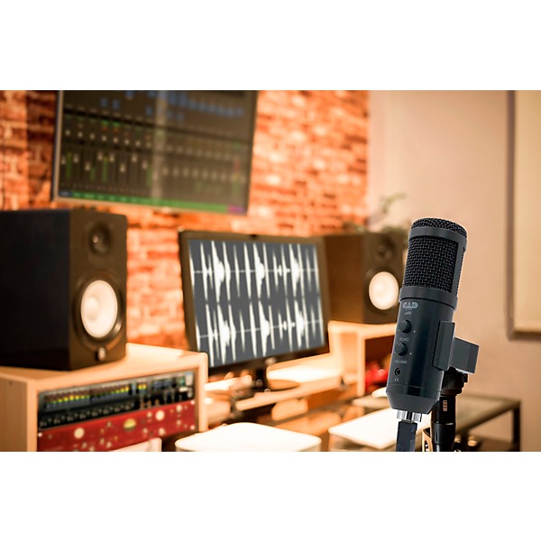 CAD U49 USB Side-Address Studio Microphone With Headphone Monitor and Echo Effects Black