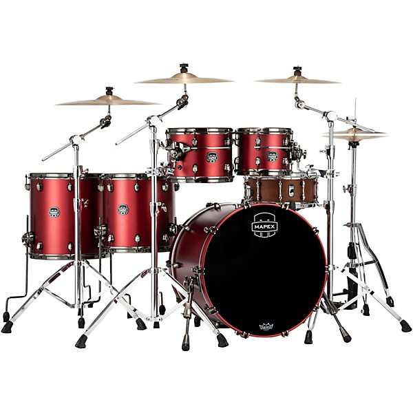 Mapex Saturn Evolution Workhorse Maple 5-Piece Shell Pack With 22" Bass Drum Tuscan Red