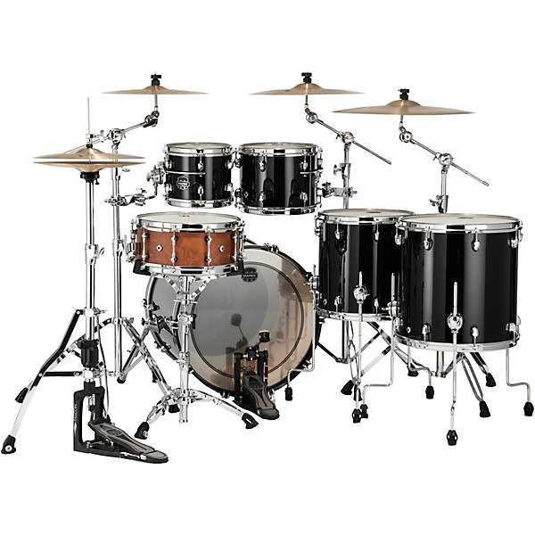 Mapex Saturn Evolution Workhorse Maple 5-Piece Shell Pack With 22" Bass Drum Piano Black