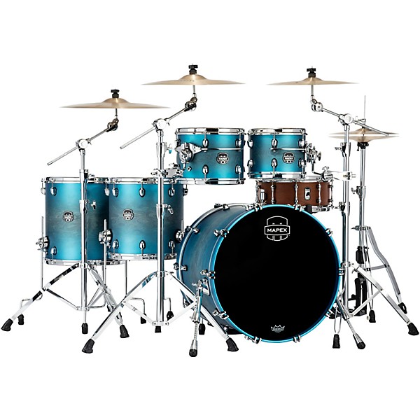 Mapex Saturn Evolution Workhorse Maple 5-Piece Shell Pack With 22" Bass Drum Exotic Azure Burst