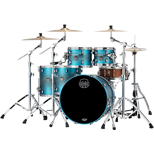 Mapex Saturn Evolution Workhorse Maple 5-Piece Shell Pack With 22" Bass Drum Exotic Azure Burst