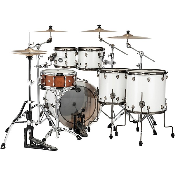 Mapex Saturn Evolution Workhorse Birch 5-Piece Shell Pack With 22" Bass Drum Polar White