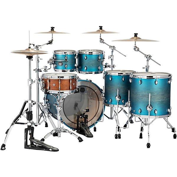 Mapex Saturn Evolution Workhorse Birch 5-Piece Shell Pack With 22" Bass Drum Exotic Azure Burst