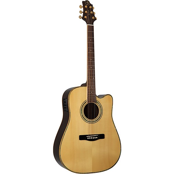 Greg Bennett Design by Samick ASDRCE Dreadnought Cutaway Solid Spruce Top Acoustic-Electric Guitar Gloss Natural