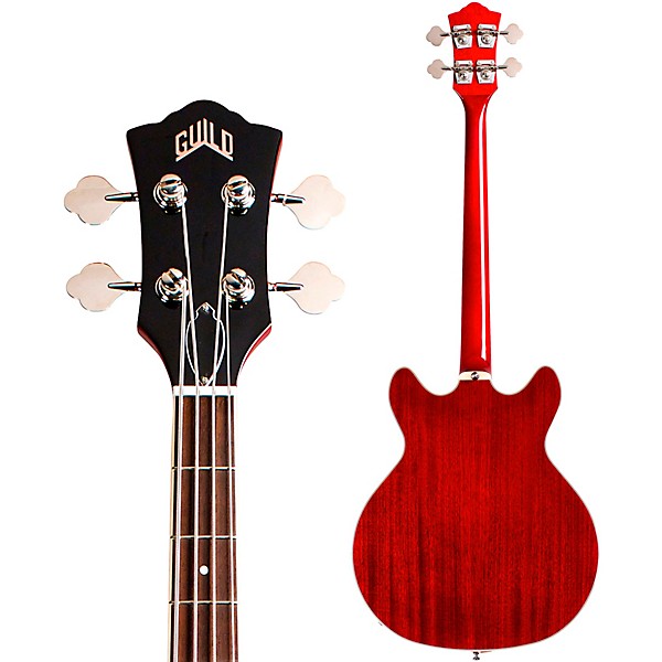 Guild Starfire I Bass Short Scale Semi-Hollow Electric Bass Guitar Cherry Red