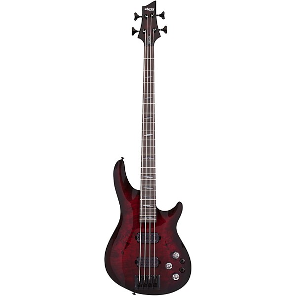 Schecter Guitar Research Omen Elite-4 4-String Electric Bass Guitar Black Cherry Burst