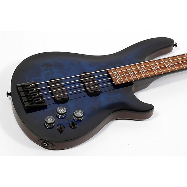 Open Box Schecter Guitar Research Omen Elite-4 4-String Electric Bass Guitar Level 3 See-Thru Blue Burst 197881487362