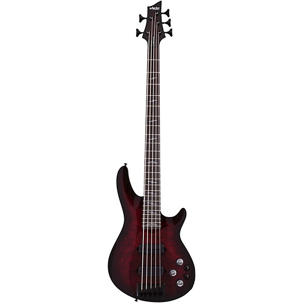 Schecter Guitar Research Omen Elite-5 5-String Electric Bass Black Cherry Burst