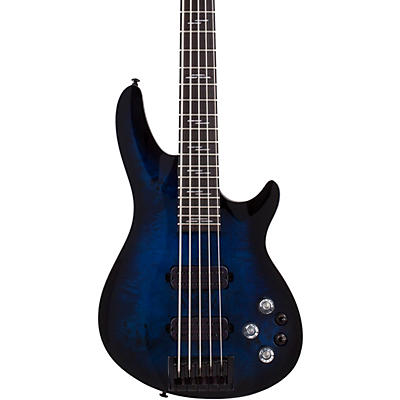 Schecter Guitar Research Omen Elite-5 5-String Electric Bass See-Thru Blue Burst for sale