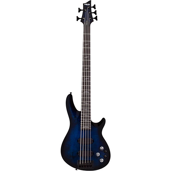 Open Box Schecter Guitar Research Omen Elite-5 5-String Electric Bass Level 2 See-Thru Blue Burst 197881129460