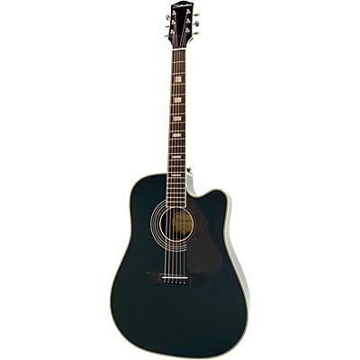 Silvertone 955Ce Dreadnought Acoustic-Electric Guitar Gloss Black for sale