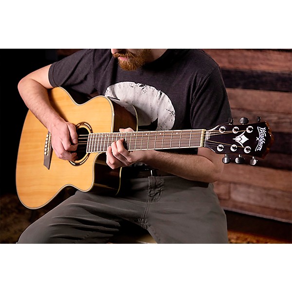Washburn AG70CE Apprentice Series Grand Auditorium Cutaway Acoustic-Electric Guitar Natural