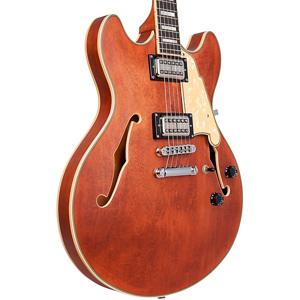 D'Angelico Premier Series DC XT Limited-Edition Semi-Hollow Electric Guitar with Seymour Duncan Psyclone Humbuckers Matte ...