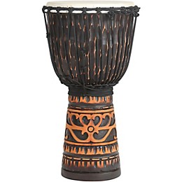 X8 Drums Deep Carve Antique Chocolate Djembe Drum 12 in.