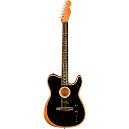 Fender American Acoustasonic Telecaster Ebony Fingerboard Acoustic-Electric Guitar Black