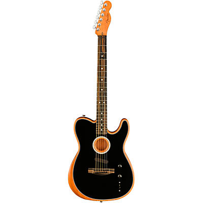 Fender Acoustasonic Telecaster Ebony Fingerboard Acoustic-Electric Guitar Black for sale