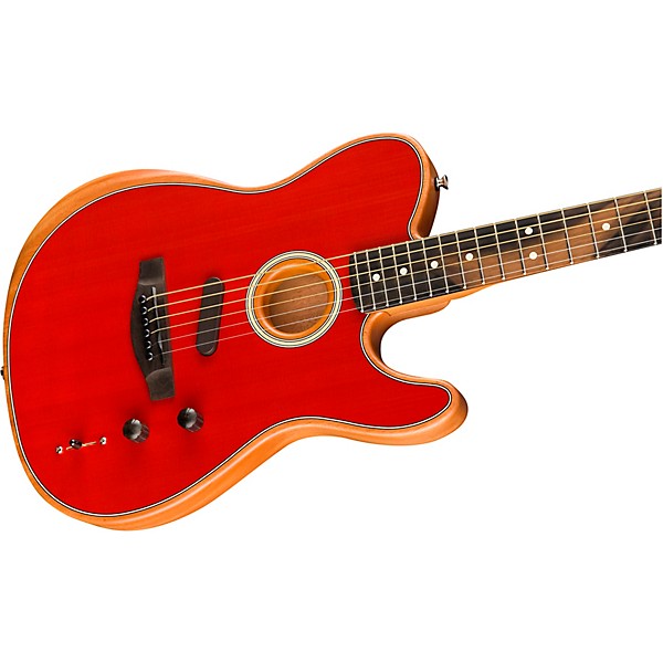 Open Box Fender Acoustasonic Telecaster Ebony Fingerboard Acoustic-Electric Guitar Level 2 Dakota Red 197881048525