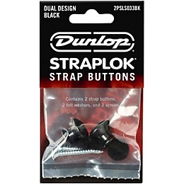 Dunlop STRAPLOK DUAL DESIGN STRAP BUTTON SET - NICKEL - 2/SET Black