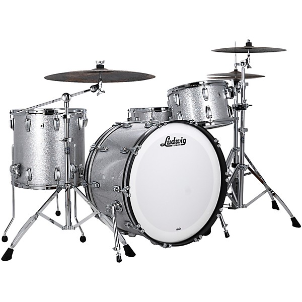 Ludwig Classic Oak 3-piece Pro Beat Shell Pack With 24" Bass Drum Silver Sparkle