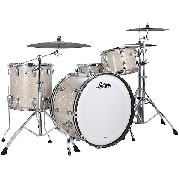 Ludwig Classic Oak 3-piece Pro Beat Shell Pack With 24" Bass Drum Vintage White Marine